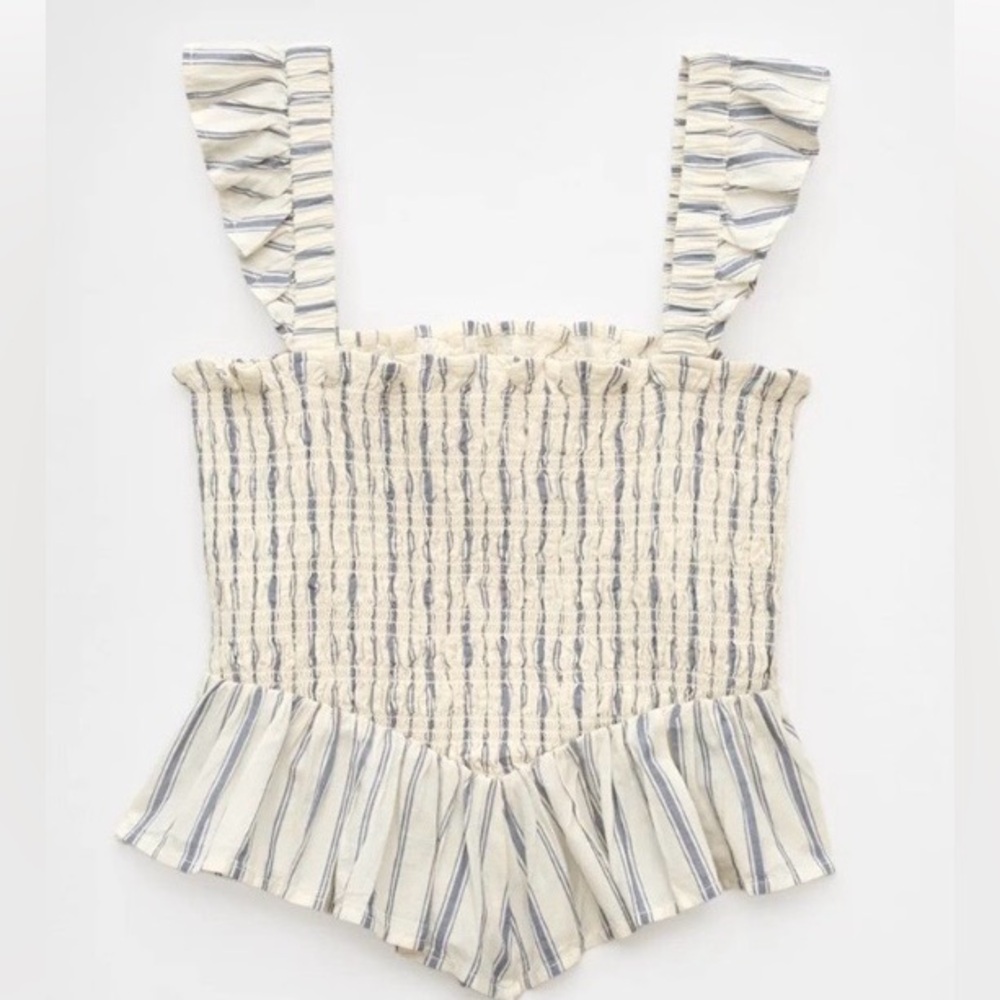 American Eagle Bella Smocked Crop Top